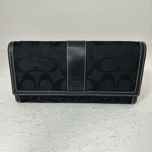 Coach Y2K Black Signature Canvas Wallet